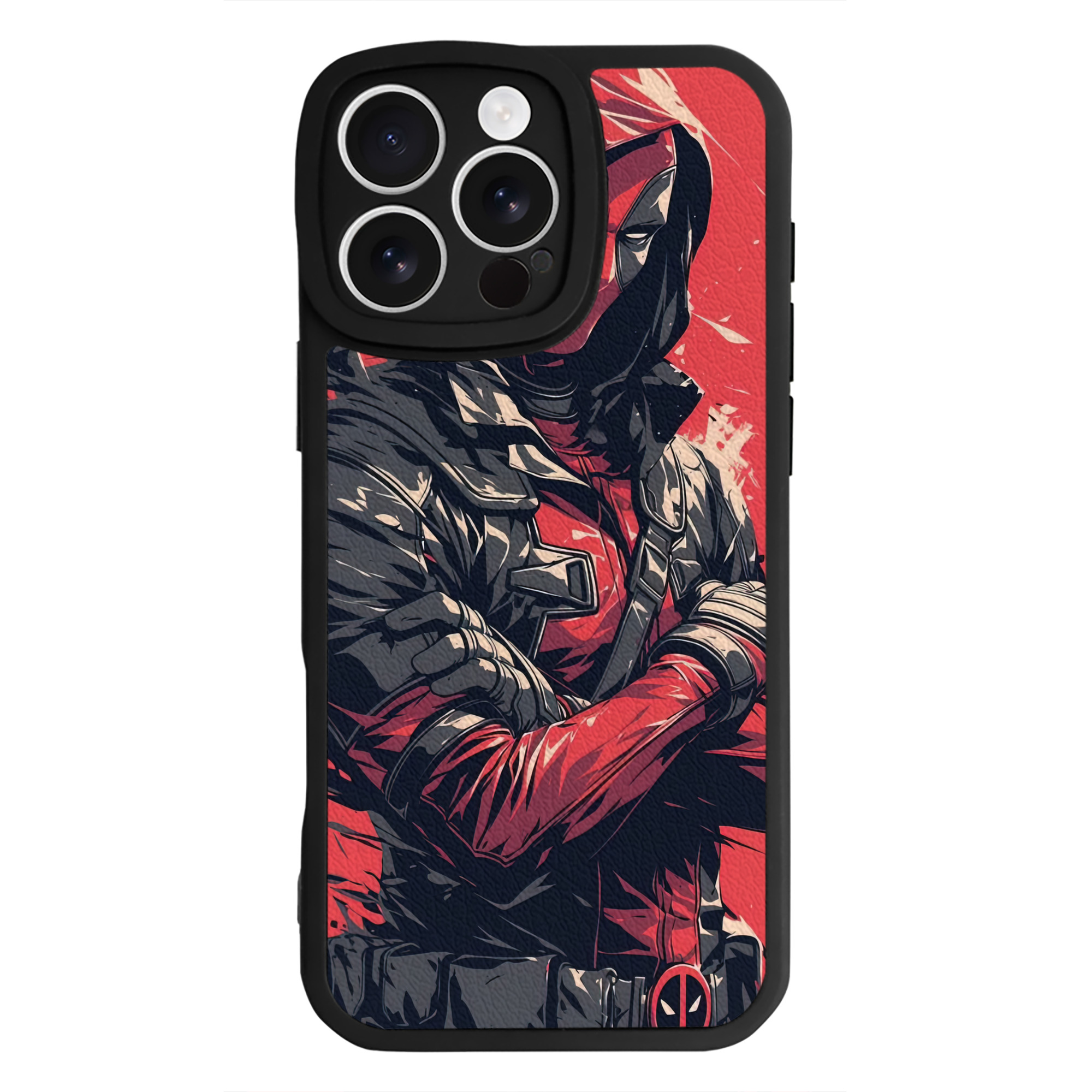 （画像用） Deadpool デッドプール 【iPhone 16シリーズ対応】シリコンスマホケース（レザー調） 材質：シリコン